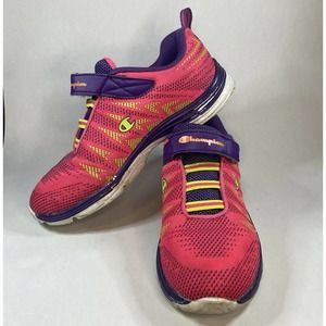 Champion Shoes Womens Size 4 Lightweight Pink Purple Hook & Loop Strap